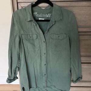 Madewell Green Button-Up Shirt